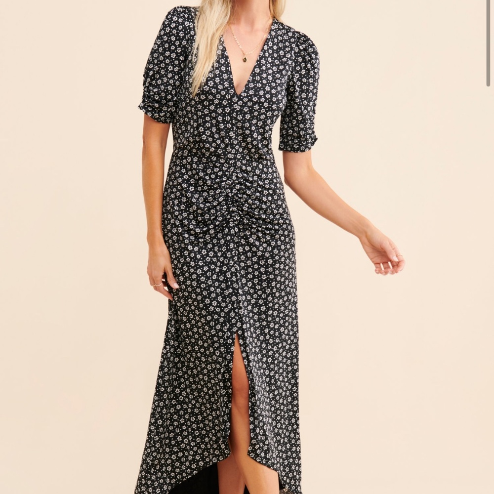 AFRM Sammie V Neck Midi Dress